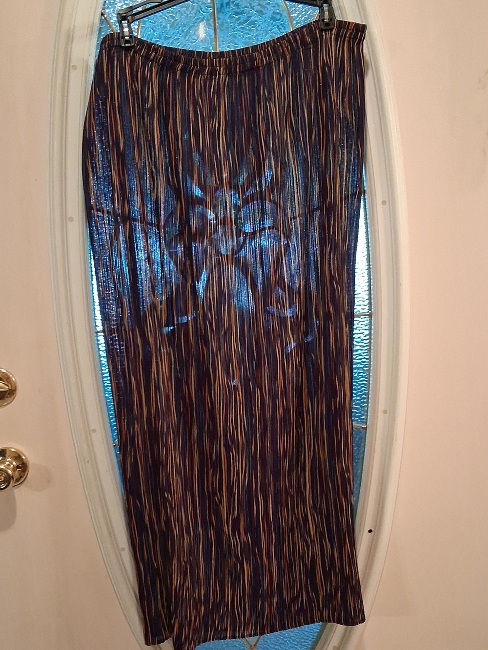 Striped Maxi Skirt in Navy and Brown